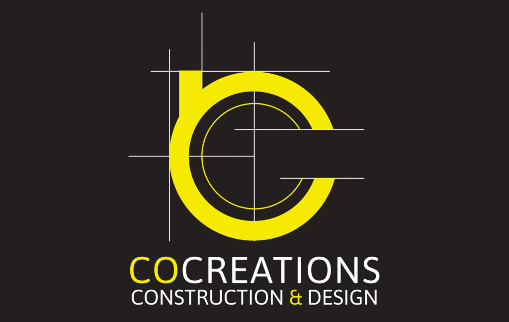 CoCreations Construction and Design logo with black background | CoCreations Construction & Design | CoCreations Construction & Design